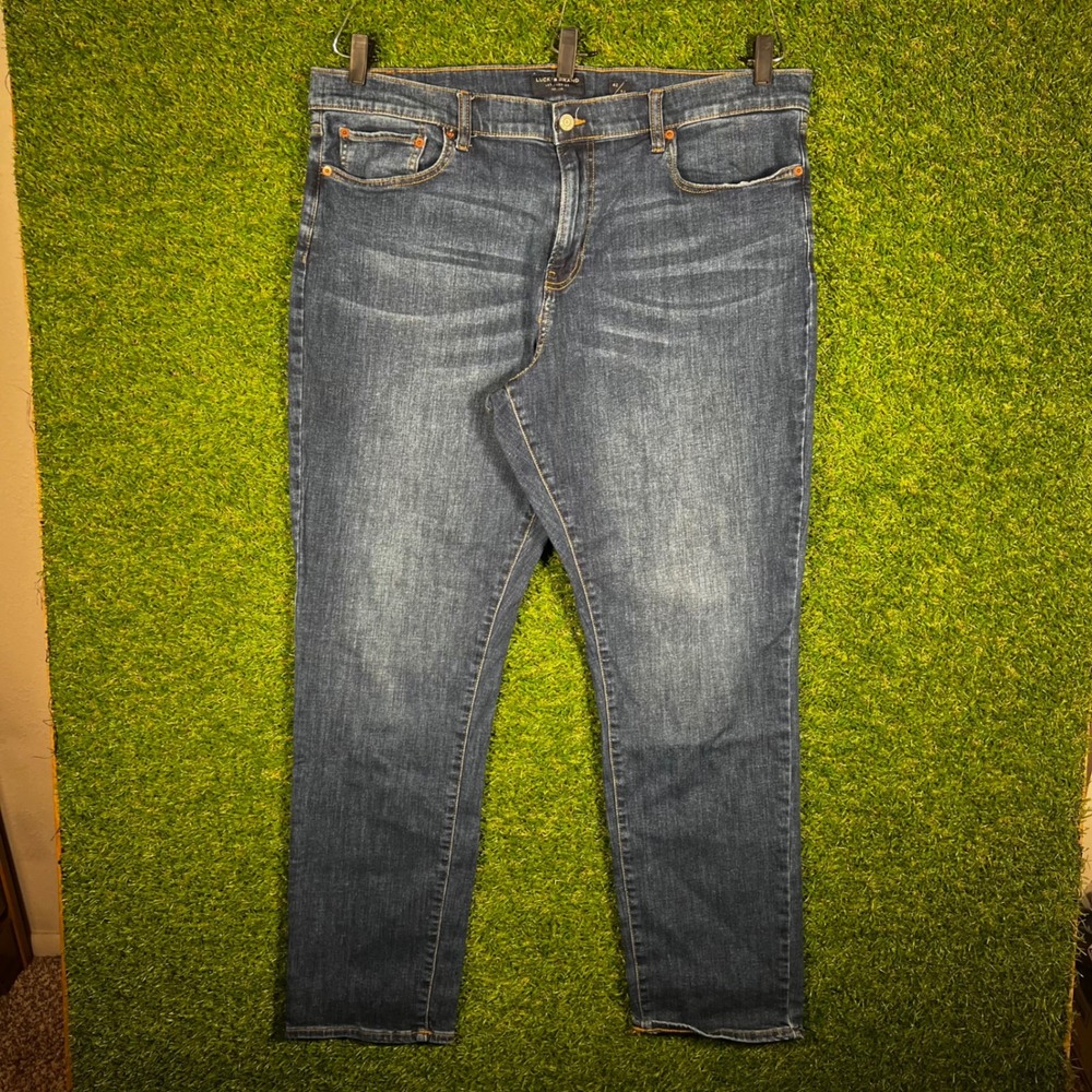 Lucky Brand Mens‎ Jeans 40x34 Dark Wash Straight Leg Denim Blue Pants